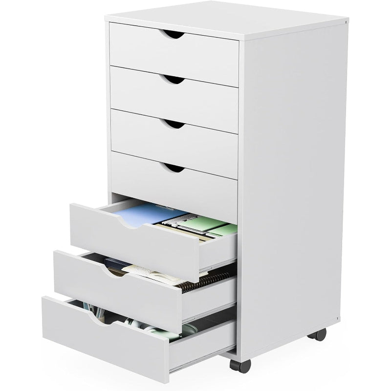 White 7‑Drawer Rolling Storage Cabinet