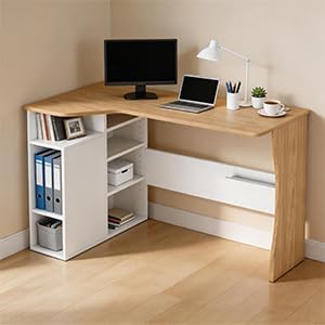 Oak L‑Shaped Corner Writing Desk