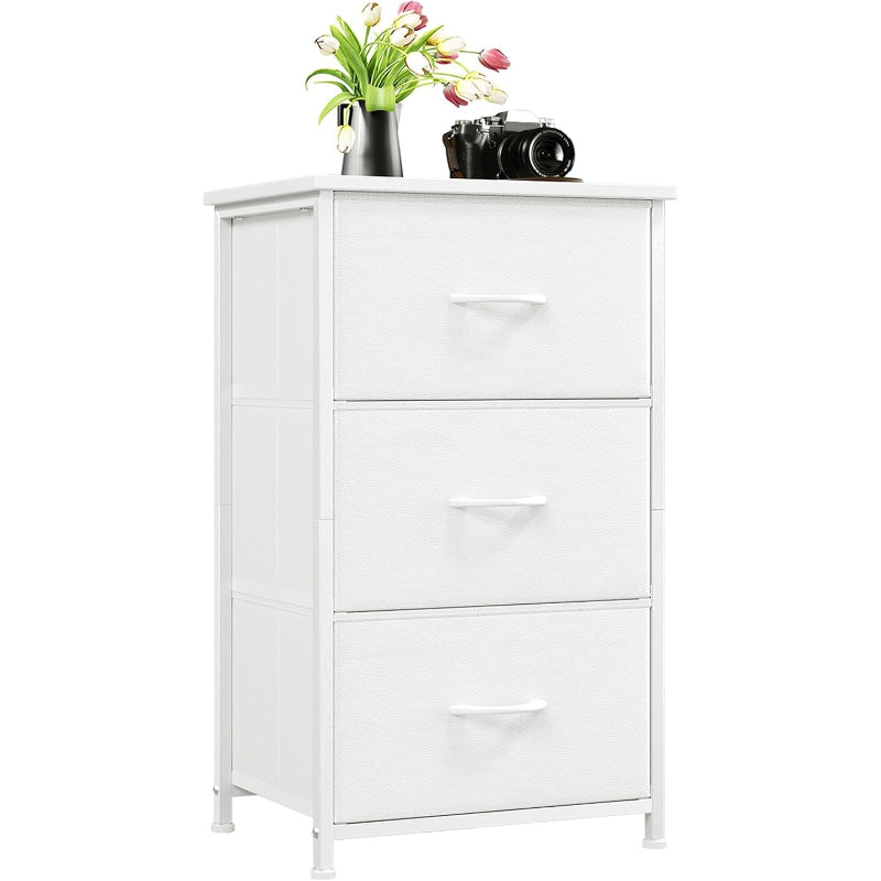 White 3‑Drawer Bedroom Storage Dresser