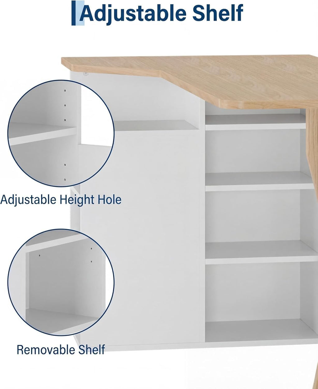 Oak L‑Shaped Corner Writing Desk