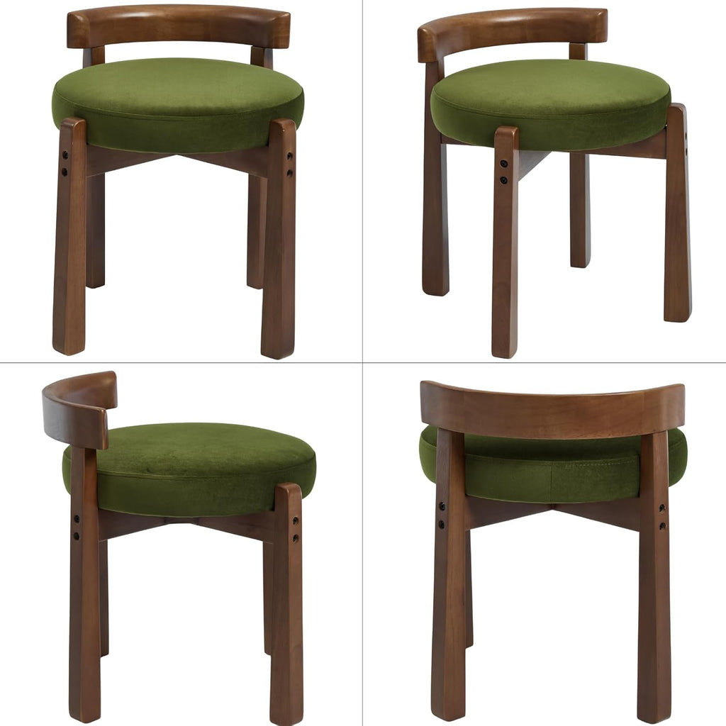 Green Velvet Modern Vanity Stool Chair