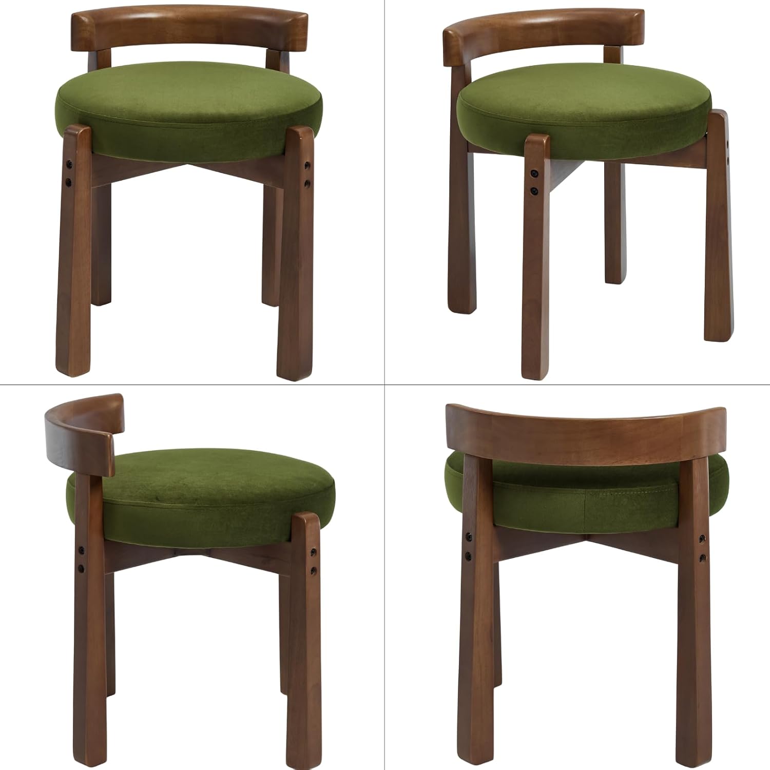 Green Velvet Modern Vanity Stool Chair