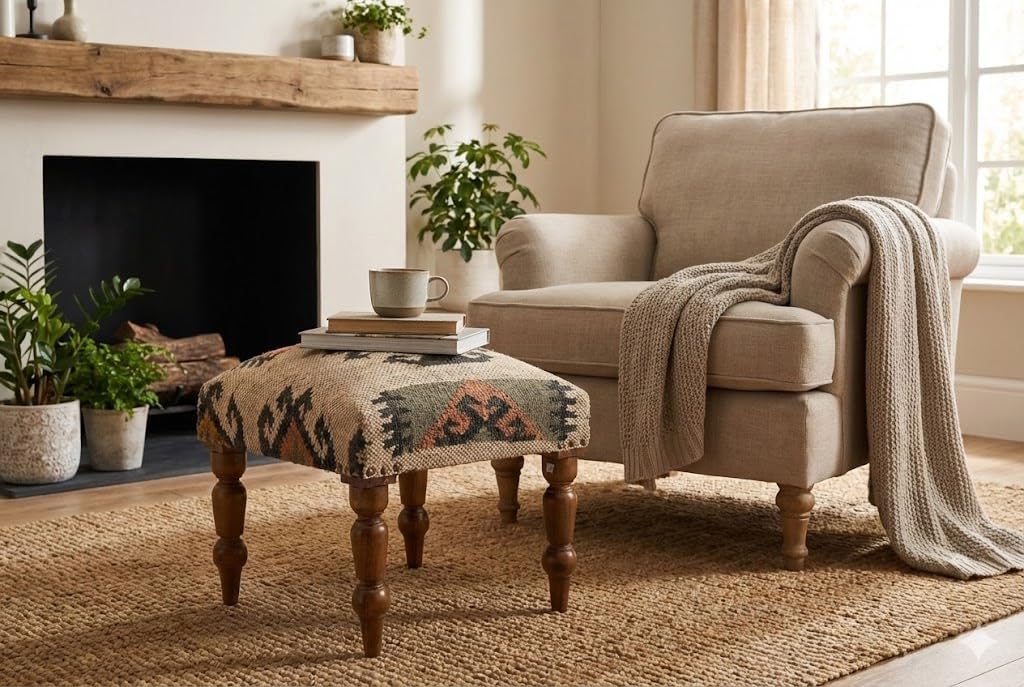 Handmade Jute Square Ottoman Foot Stool