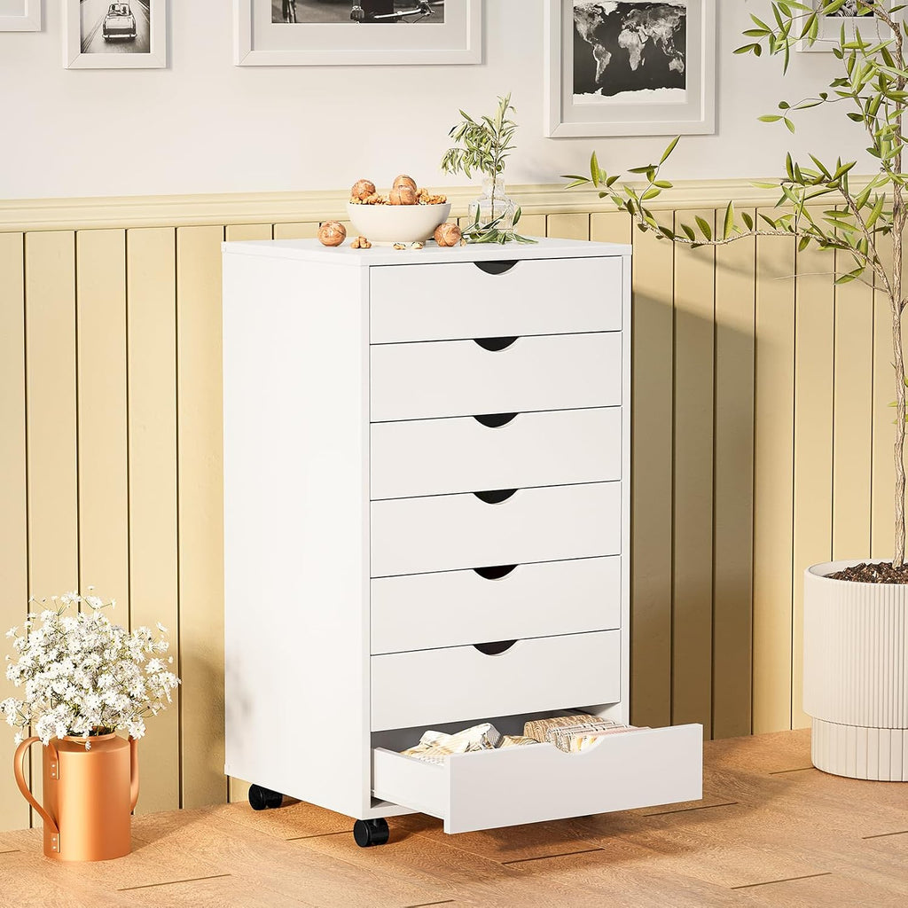 White 7‑Drawer Rolling Storage Cabinet