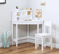 White Wooden Kids Study Desk Set