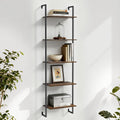 Brown Industrial Wall Ladder Bookshelf