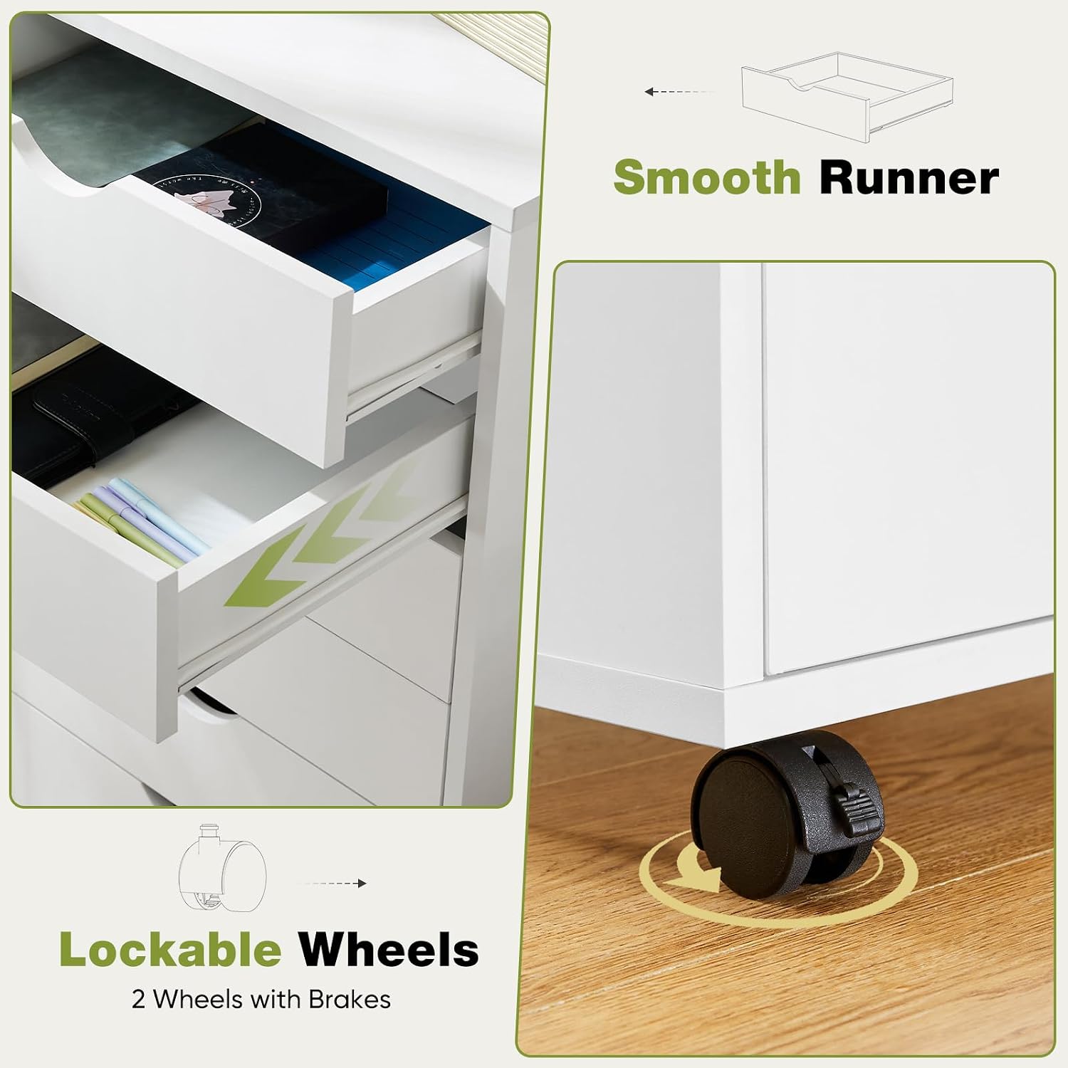 White 7‑Drawer Rolling Storage Cabinet