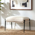 Beige Chenille Modern Upholstered Footstool