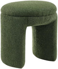 Green Wood Modern Upholstered Vanity Stool