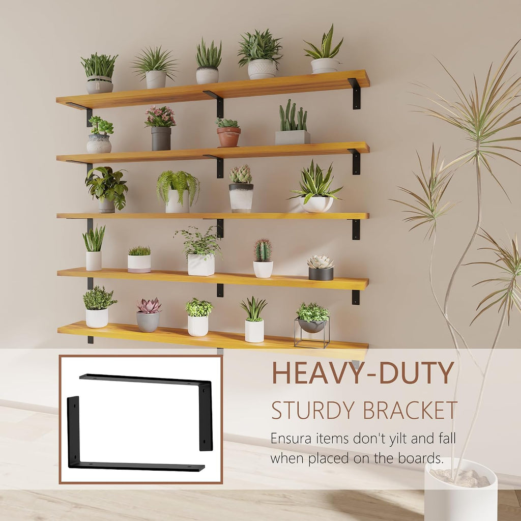Long Solid Wood Wall Floating Shelves