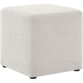 Square Woven Fabric Upholstered Ottoman Stool
