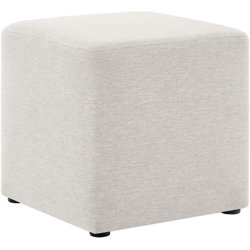 Square Woven Fabric Upholstered Ottoman Stool