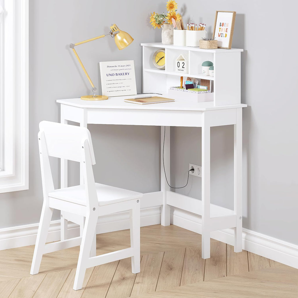 Wooden Kids Corner Desk Chair Set
