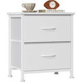 White 2‑Drawer Bedroom Nightstand Table