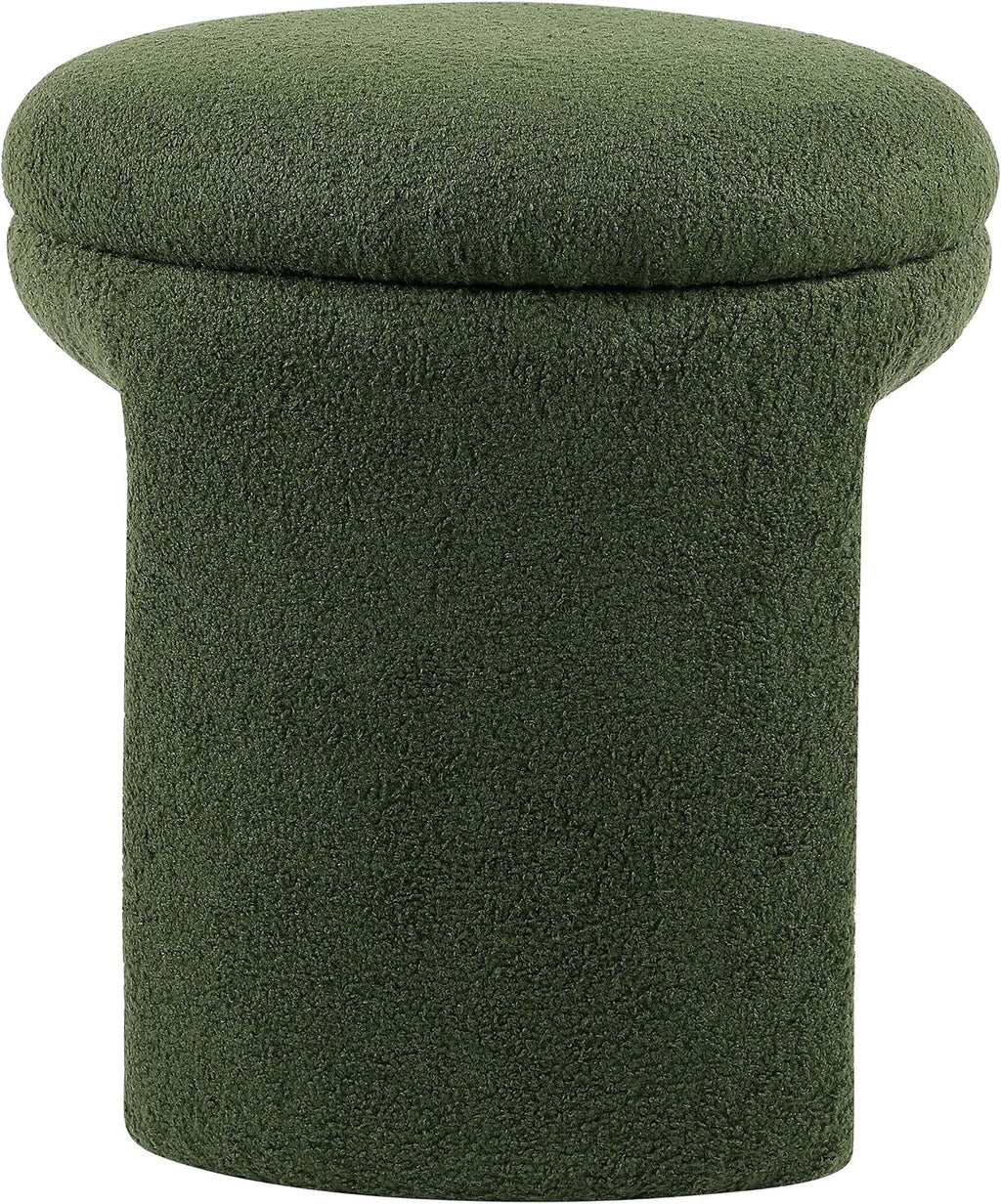 Green Wood Modern Upholstered Vanity Stool