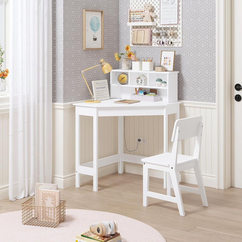 Wooden Kids Corner Desk Chair Set
