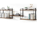 Brown Floating Wall‑Mounted Bookshelves